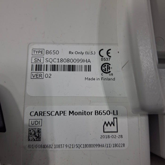 GE Healthcare Carescape B650 Patient Monitor