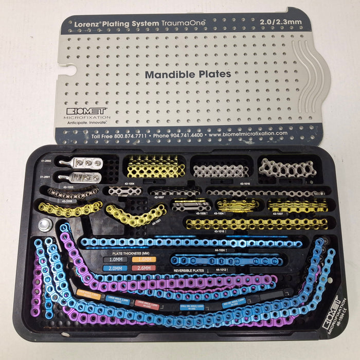 Biomet, Inc. Biomet, Inc. TraumaOne Lorenz Plating System 1.5mm/2.0mm/2.3mm Surgical Sets reLink Medical