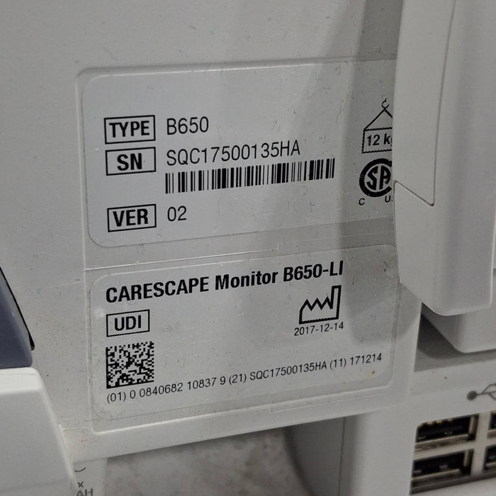 GE Healthcare GE Healthcare Carescape B650 Critical Care Patient Monitor Patient Monitors reLink Medical