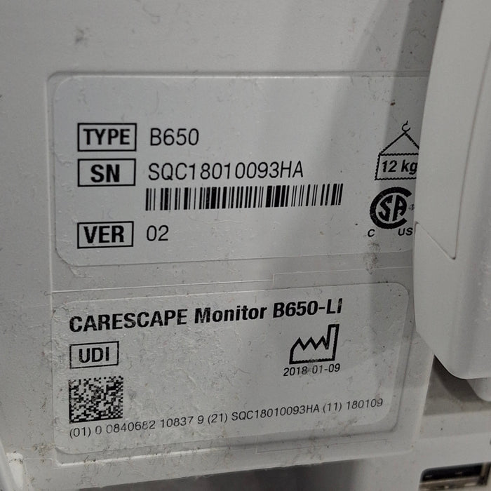 GE Healthcare GE Healthcare Carescape B650 Critical Care Patient Monitor Patient Monitors reLink Medical