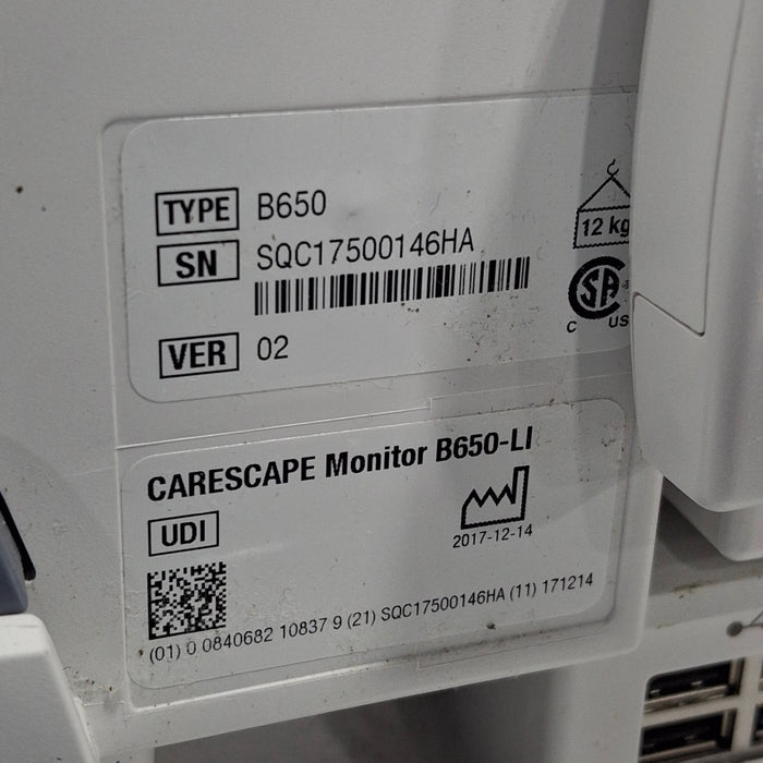 GE Healthcare GE Healthcare Carescape B650 Critical Care Patient Monitor Patient Monitors reLink Medical