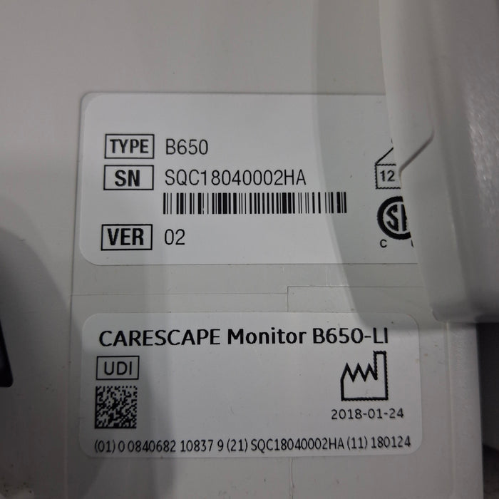 GE Healthcare GE Healthcare Carescape B650 Critical Care Patient Monitor Patient Monitors reLink Medical