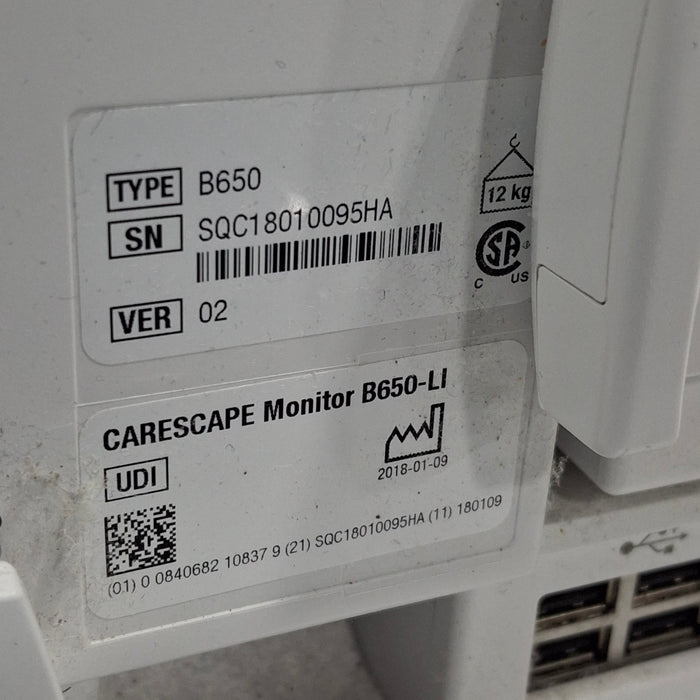 GE Healthcare Carescape B650 Patient Monitor