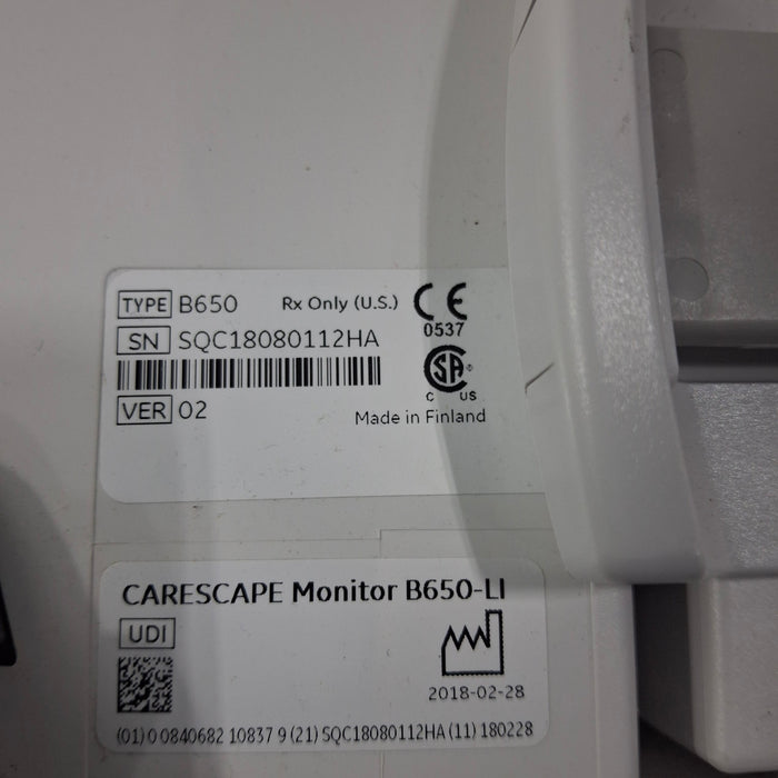 GE Healthcare GE Healthcare Carescape B650 Critical Care Patient Monitor Patient Monitors reLink Medical