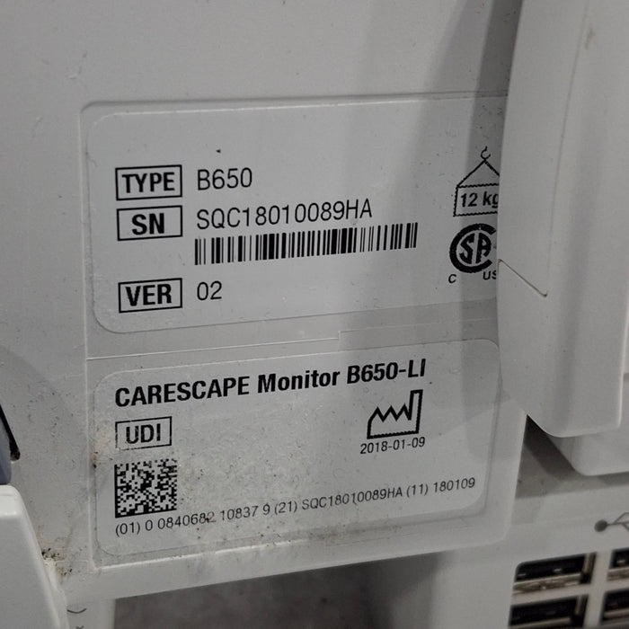 GE Healthcare GE Healthcare Carescape B650 Critical Care Patient Monitor Patient Monitors reLink Medical