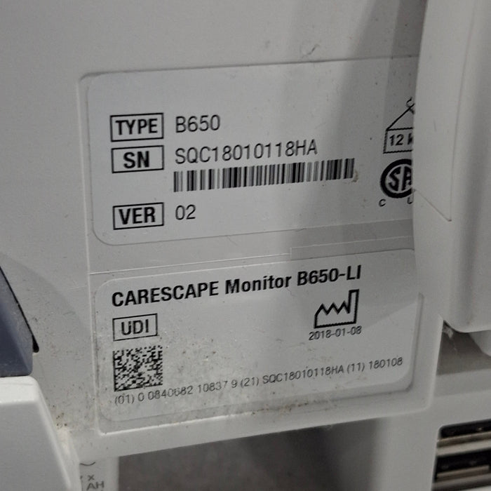 GE Healthcare GE Healthcare Carescape B650 Critical Care Patient Monitor Patient Monitors reLink Medical