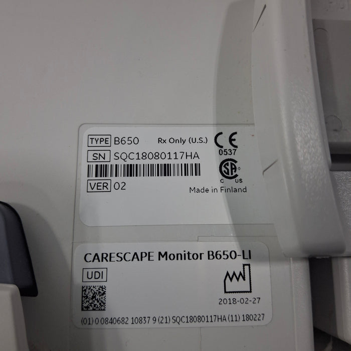 GE Healthcare GE Healthcare Carescape B650 Critical Care Patient Monitor Patient Monitors reLink Medical