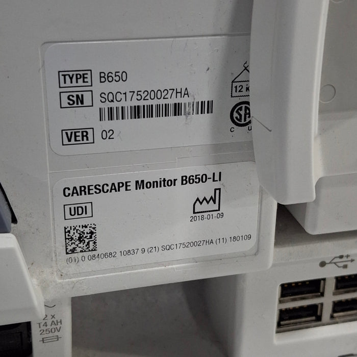 GE Healthcare GE Healthcare Carescape B650 Critical Care Patient Monitor Patient Monitors reLink Medical