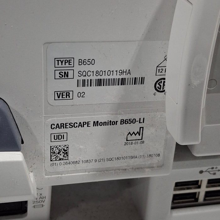 GE Healthcare GE Healthcare Carescape B650 Critical Care Patient Monitor Patient Monitors reLink Medical