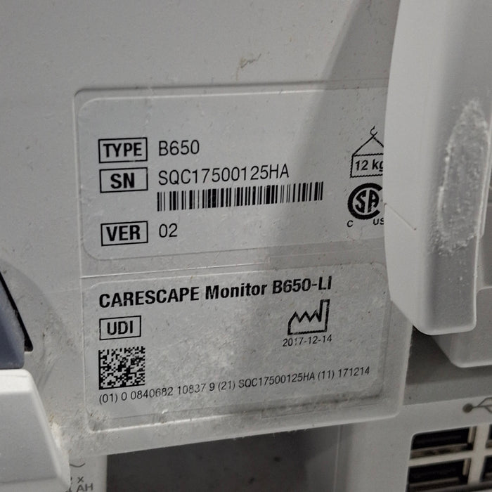 GE Healthcare GE Healthcare Carescape B650 Critical Care Patient Monitor Patient Monitors reLink Medical