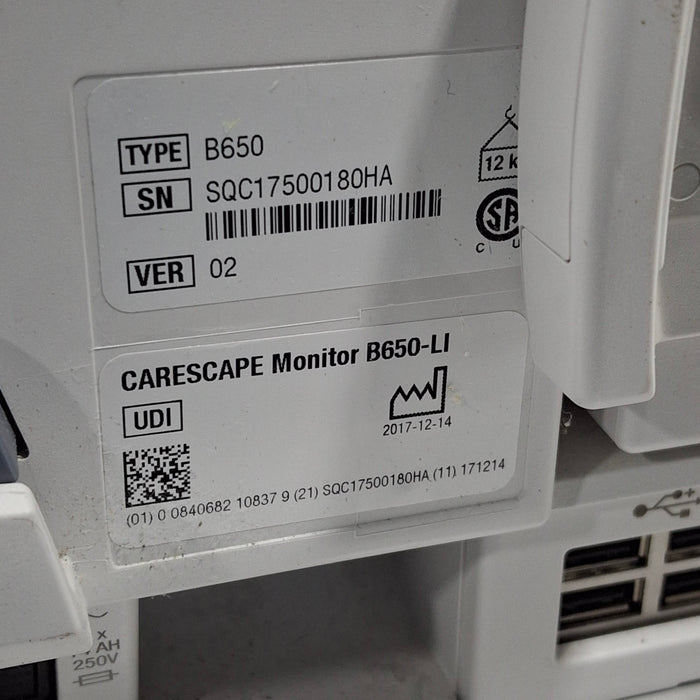 GE Healthcare GE Healthcare Carescape B650 Critical Care Patient Monitor Patient Monitors reLink Medical