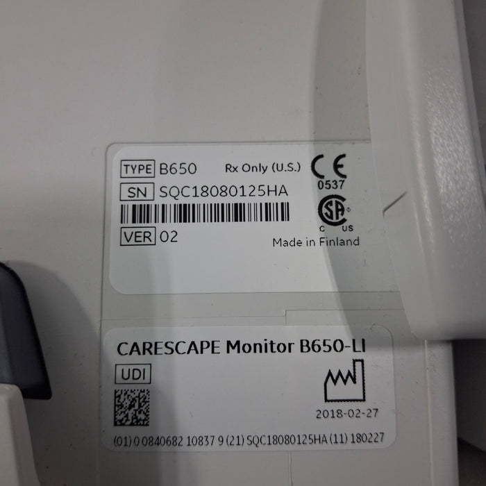 GE Healthcare GE Healthcare Carescape B650 Critical Care Patient Monitor Patient Monitors reLink Medical