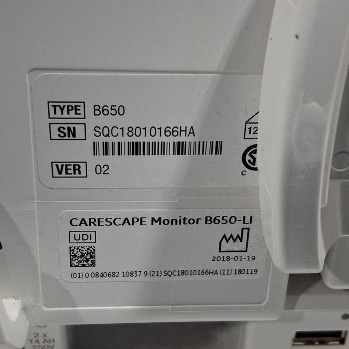 GE Healthcare GE Healthcare Carescape B650 Critical Care Patient Monitor Patient Monitors reLink Medical