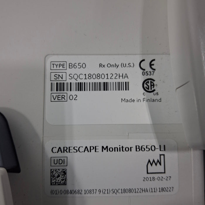 GE Healthcare GE Healthcare Carescape B650 Critical Care Patient Monitor Patient Monitors reLink Medical