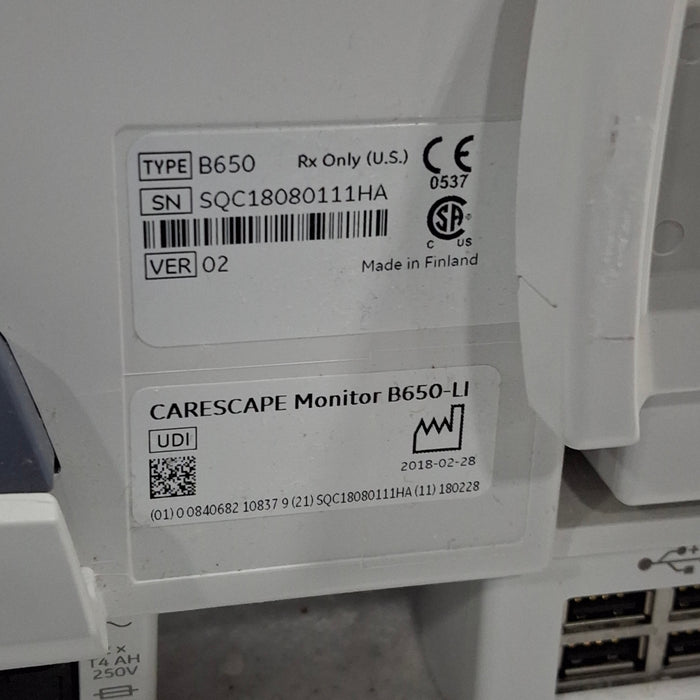GE Healthcare GE Healthcare Carescape B650 Critical Care Patient Monitor Patient Monitors reLink Medical