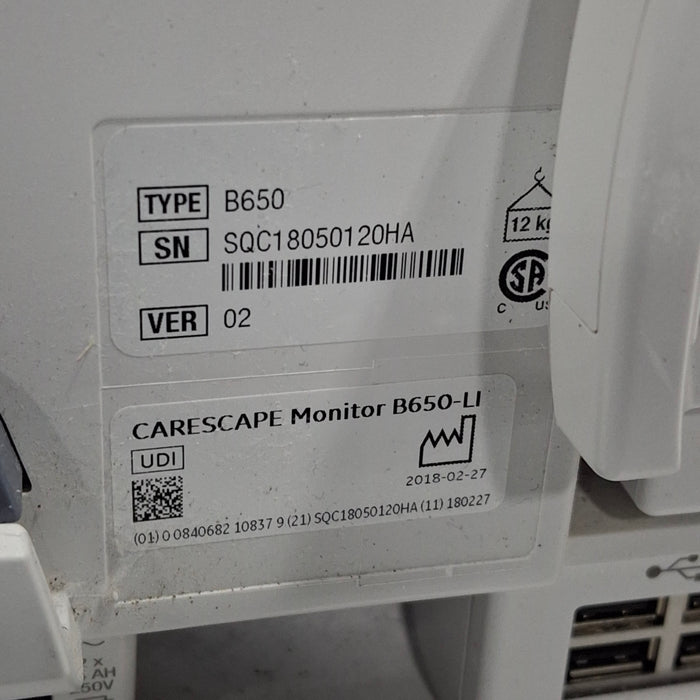 GE Healthcare GE Healthcare Carescape B650 Critical Care Patient Monitor Patient Monitors reLink Medical