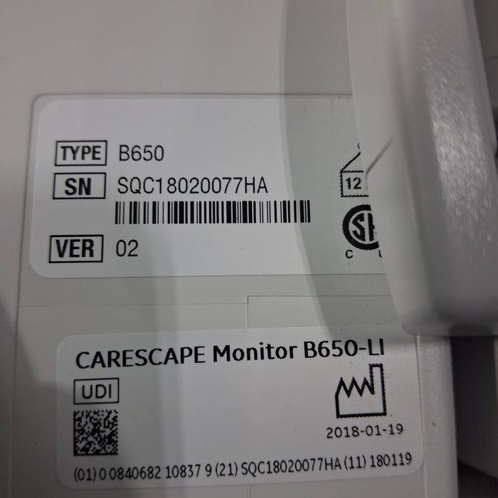 GE Healthcare GE Healthcare Carescape B650 Critical Care Patient Monitor Patient Monitors reLink Medical