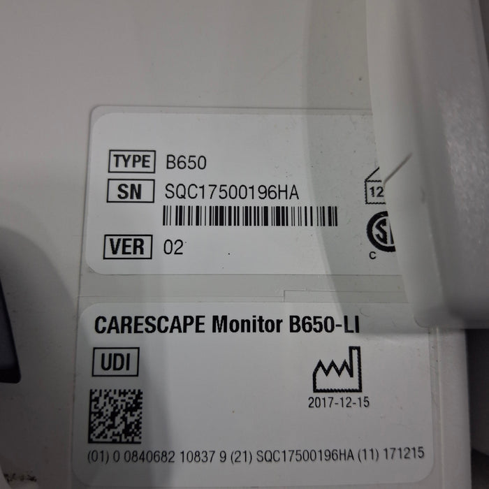 GE Healthcare GE Healthcare Carescape B650 Critical Care Patient Monitor Patient Monitors reLink Medical