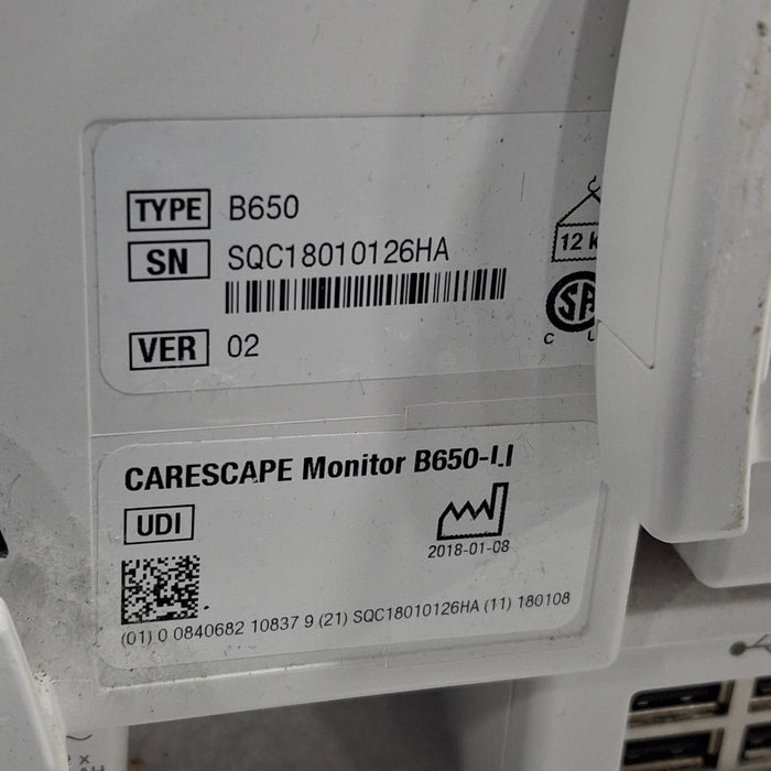 GE Healthcare GE Healthcare Carescape B650 Critical Care Patient Monitor Patient Monitors reLink Medical