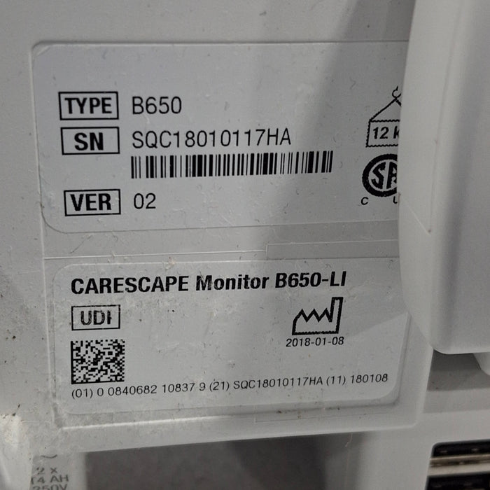 GE Healthcare Carescape B650 Patient Monitor