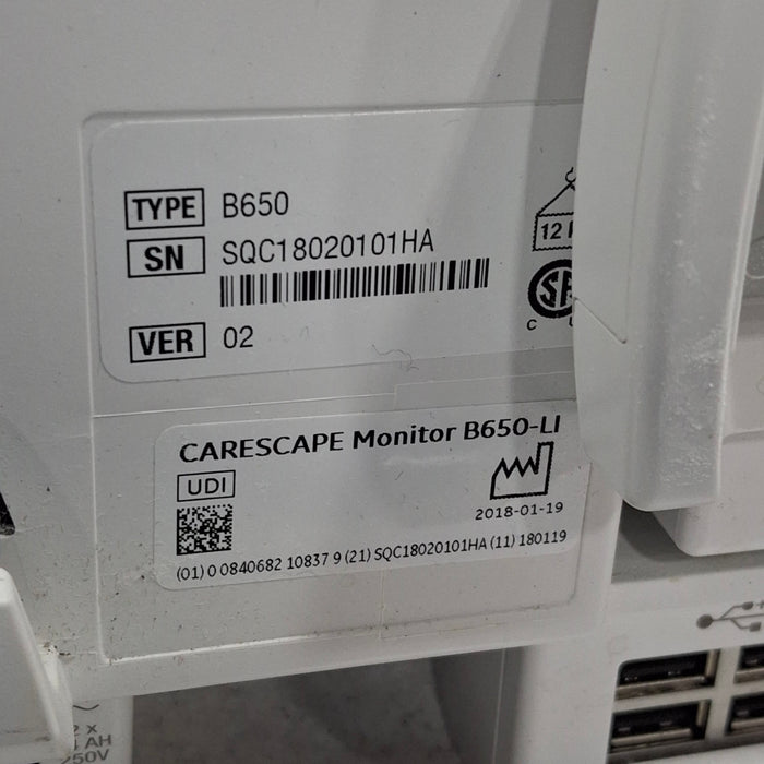 GE Healthcare GE Healthcare Carescape B650 Critical Care Patient Monitor Patient Monitors reLink Medical