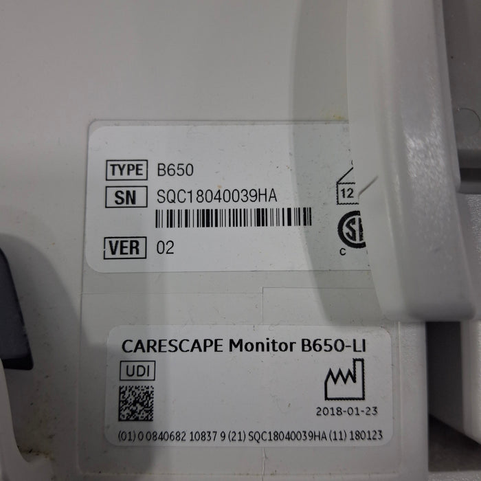 GE Healthcare GE Healthcare Carescape B650 Critical Care Patient Monitor Patient Monitors reLink Medical