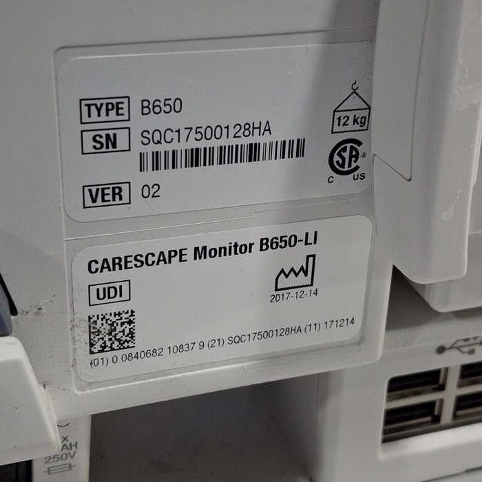 GE Healthcare GE Healthcare Carescape B650 Critical Care Patient Monitor Patient Monitors reLink Medical