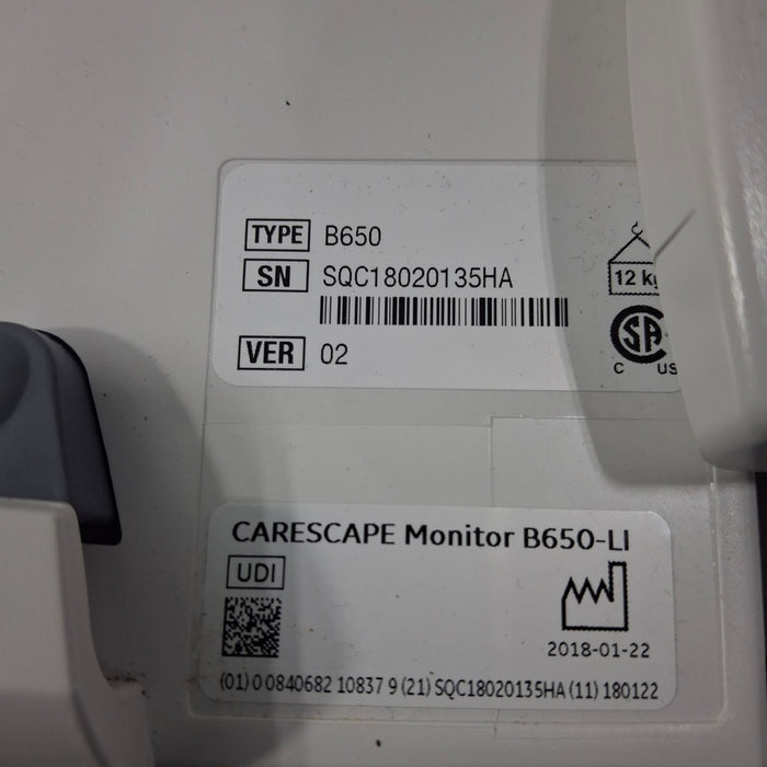 GE Healthcare GE Healthcare Carescape B650 Critical Care Patient Monitor Patient Monitors reLink Medical