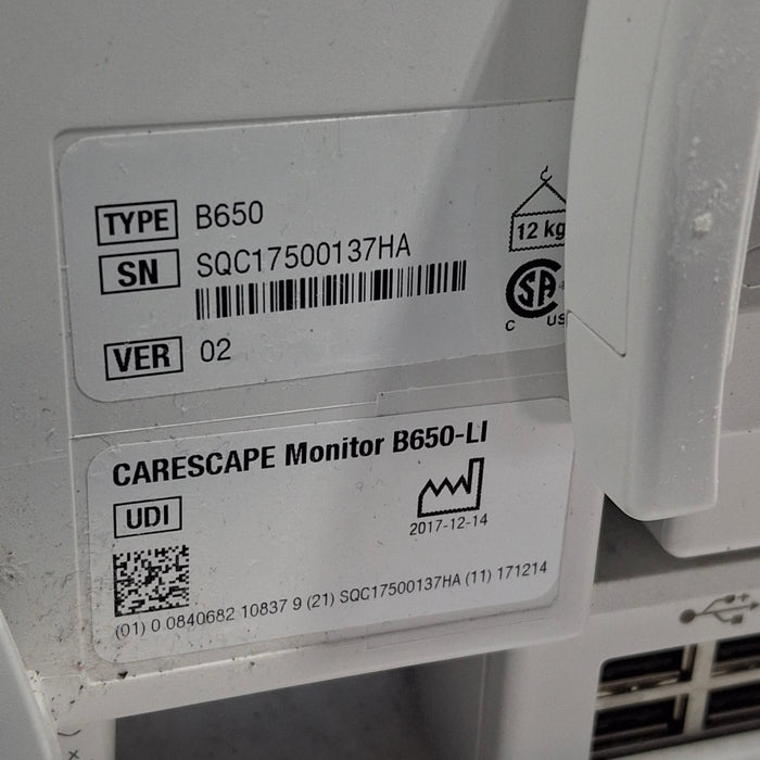 GE Healthcare Carescape B650 Patient Monitor