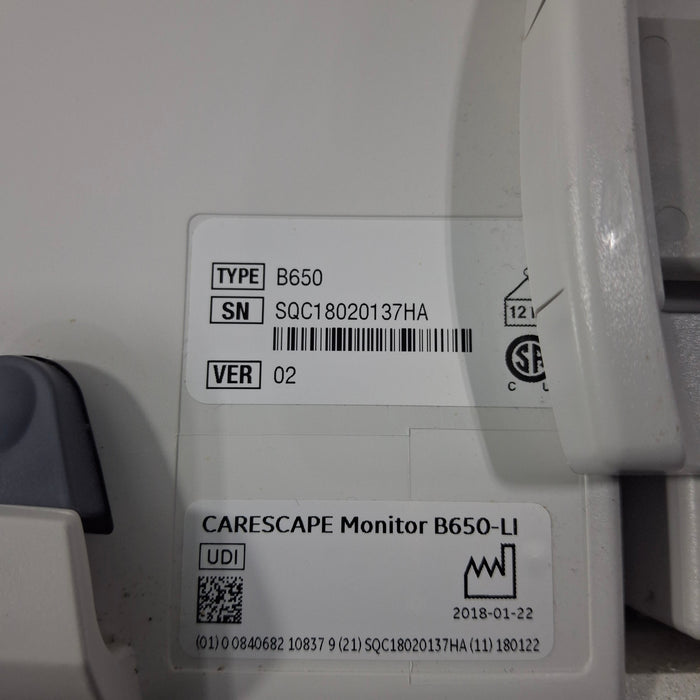 GE Healthcare GE Healthcare Carescape B650 Critical Care Patient Monitor Patient Monitors reLink Medical