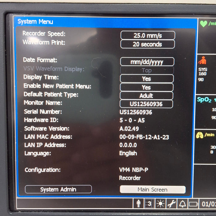Philips Philips SureSigns VM4 Vital Signs Monitor Patient Monitors reLink Medical