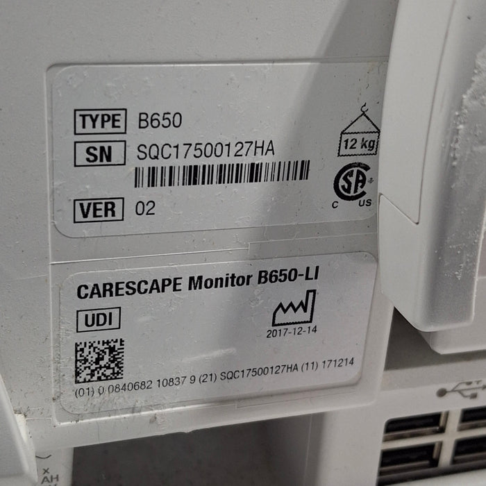 GE Healthcare Carescape B650 Patient Monitor