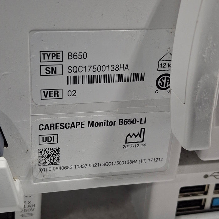 GE Healthcare Carescape B650 Patient Monitor