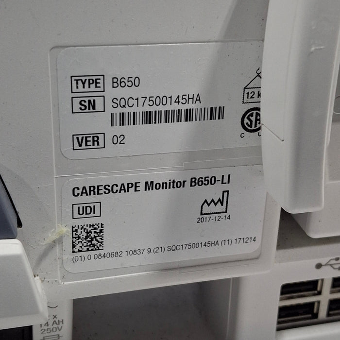 GE Healthcare GE Healthcare Carescape B650 Critical Care Patient Monitor Patient Monitors reLink Medical