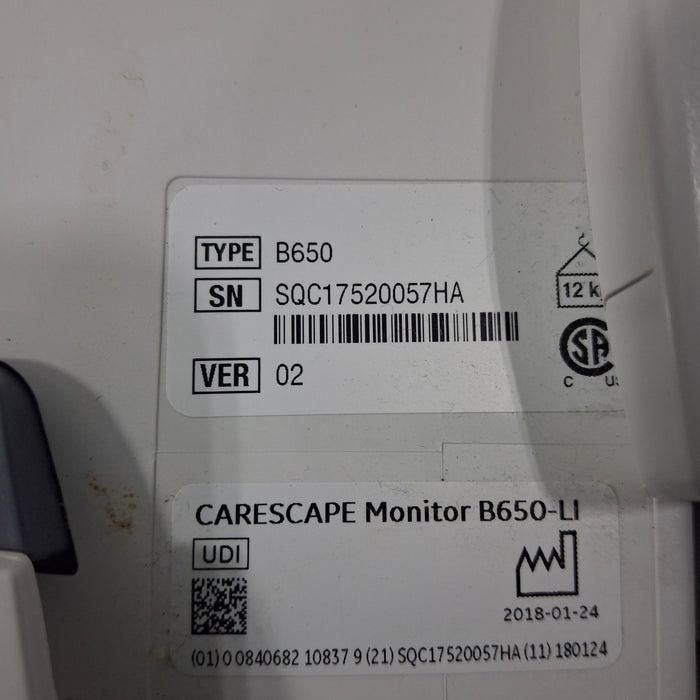 GE Healthcare GE Healthcare Carescape B650 Critical Care Patient Monitor Patient Monitors reLink Medical