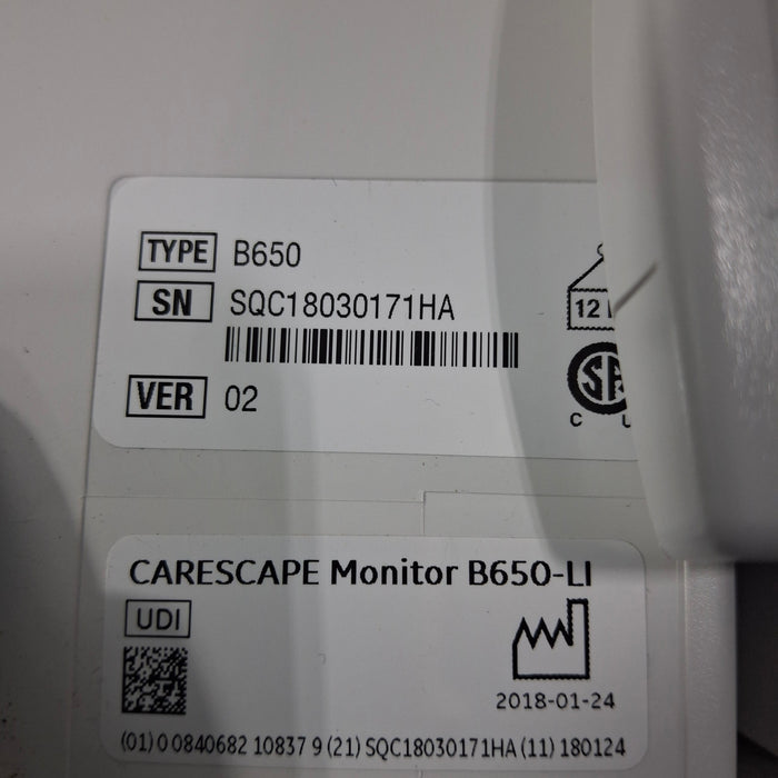 GE Healthcare GE Healthcare Carescape B650 Critical Care Patient Monitor Patient Monitors reLink Medical