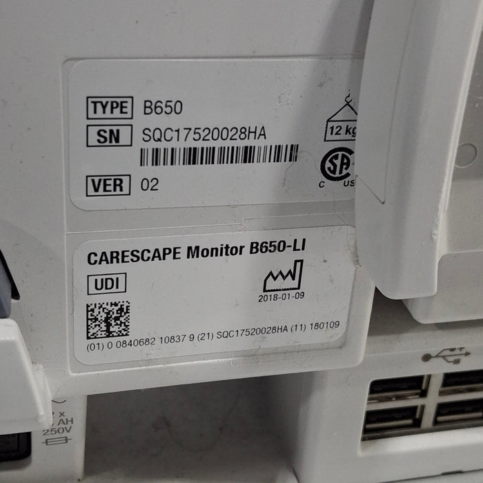 GE Healthcare GE Healthcare Carescape B650 Critical Care Patient Monitor Patient Monitors reLink Medical