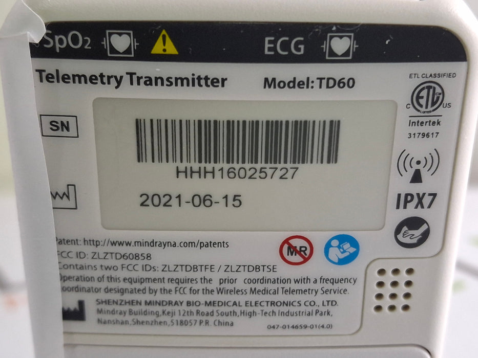 Mindray Mindray BeneVision TD60 Telemetry Transmitter Patient Monitors reLink Medical