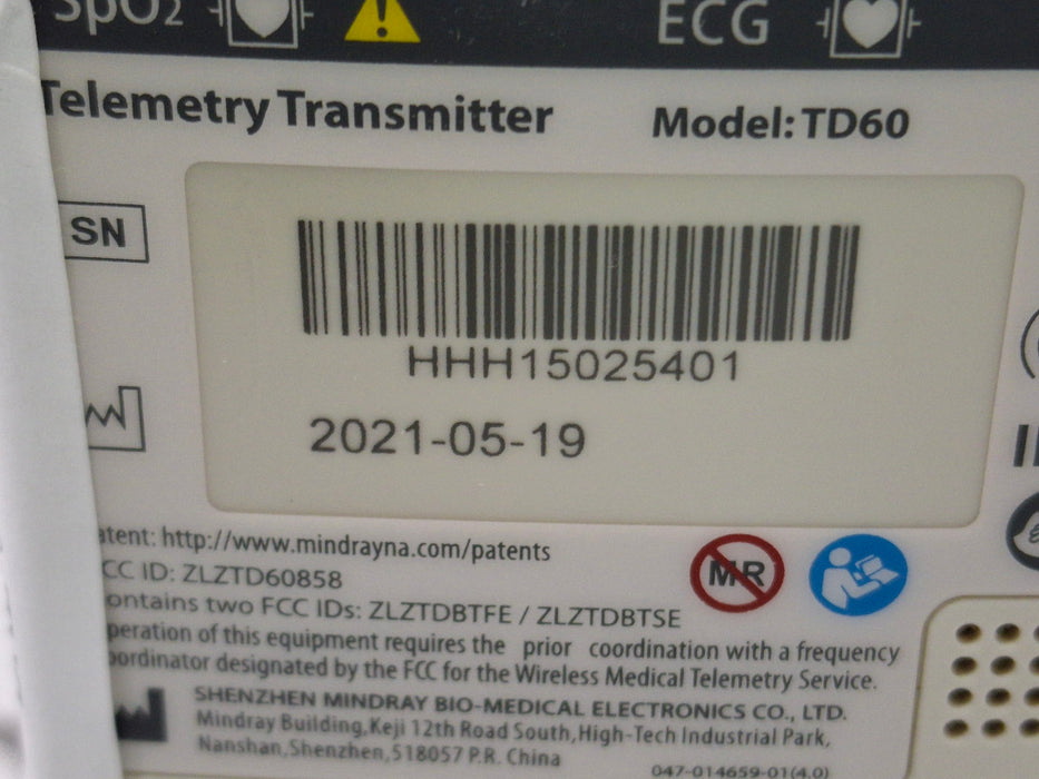 Mindray Mindray BeneVision TD60 Telemetry Transmitter Patient Monitors reLink Medical