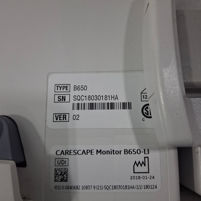 GE Healthcare GE Healthcare Carescape B650 Critical Care Patient Monitor Patient Monitors reLink Medical