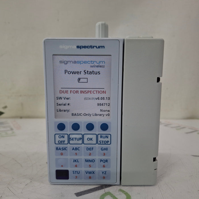 Baxter Sigma Spectrum 6.05.13 with B/G Battery Infusion Pump