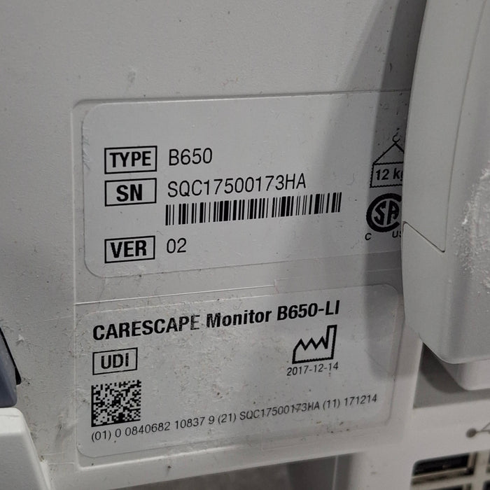 GE Healthcare Carescape B650 Patient Monitor