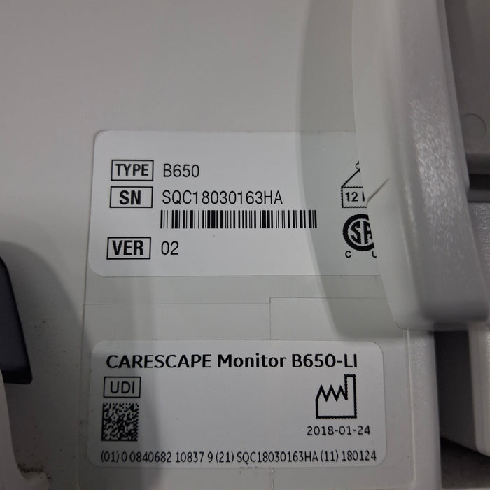 GE Healthcare GE Healthcare Carescape B650 Critical Care Patient Monitor Patient Monitors reLink Medical