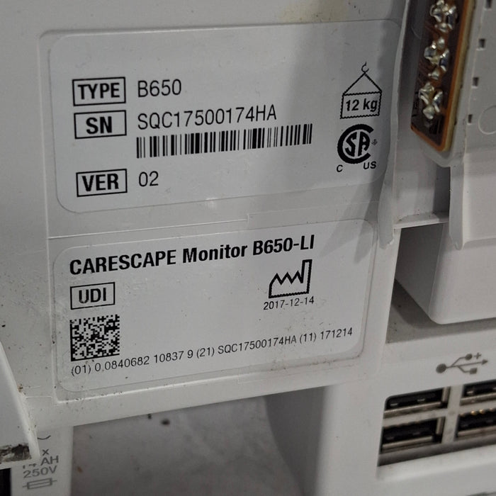 GE Healthcare GE Healthcare Carescape B650 Critical Care Patient Monitor Patient Monitors reLink Medical