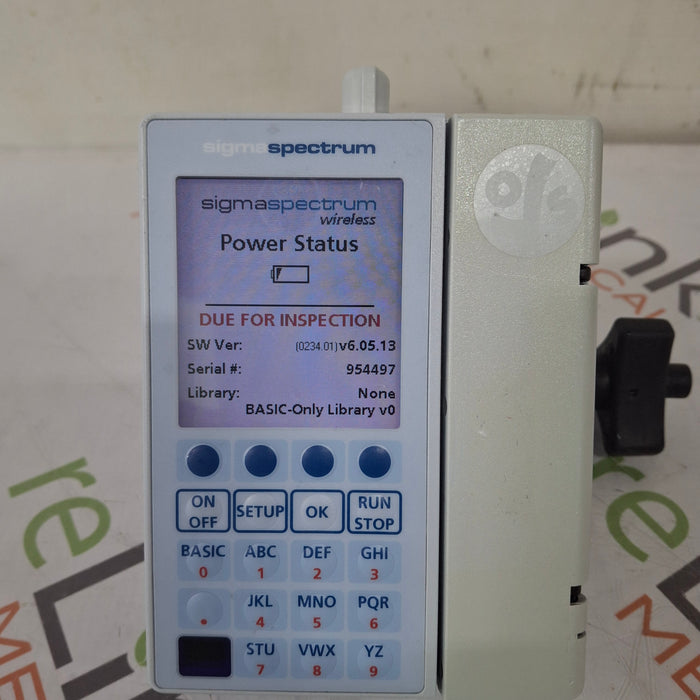 Baxter Sigma Spectrum 6.05.13 with B/G Battery Infusion Pump