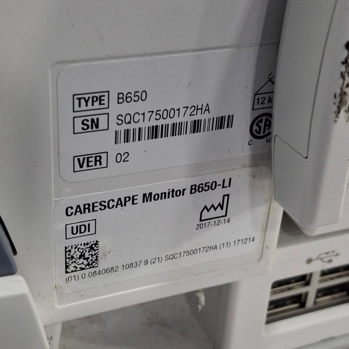 GE Healthcare GE Healthcare Carescape B650 Critical Care Patient Monitor Patient Monitors reLink Medical