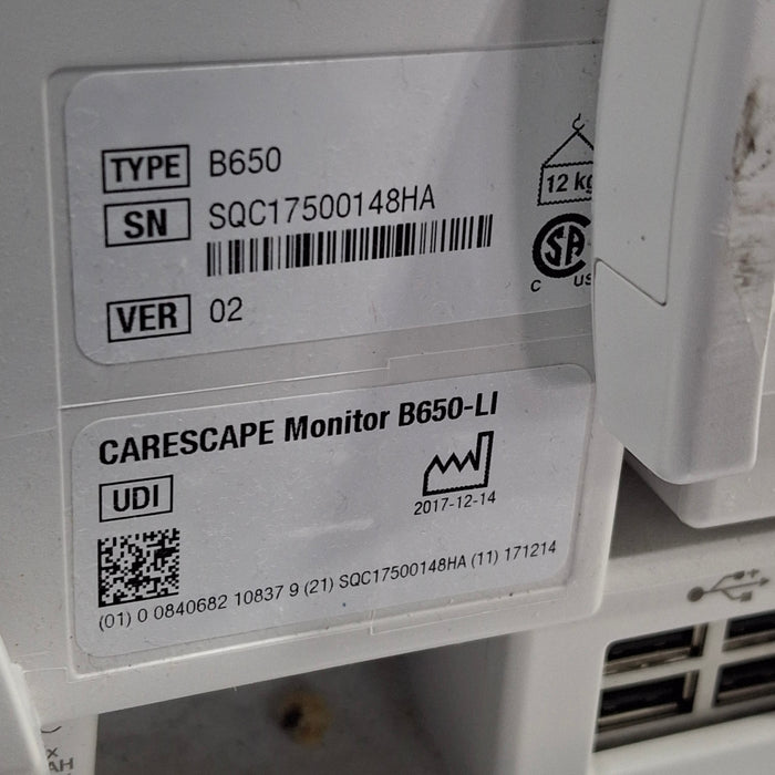 GE Healthcare GE Healthcare Carescape B650 Critical Care Patient Monitor Patient Monitors reLink Medical