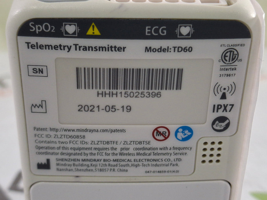 Mindray Mindray BeneVision TD60 Telemetry Transmitter Patient Monitors reLink Medical