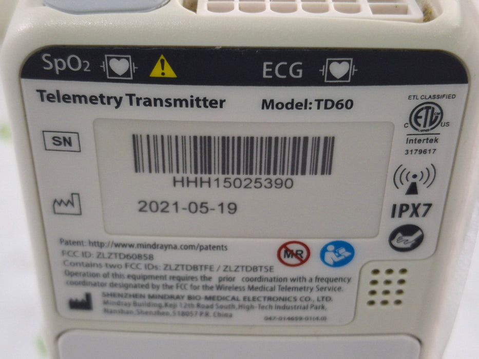 Mindray Mindray BeneVision TD60 Telemetry Transmitter Patient Monitors reLink Medical