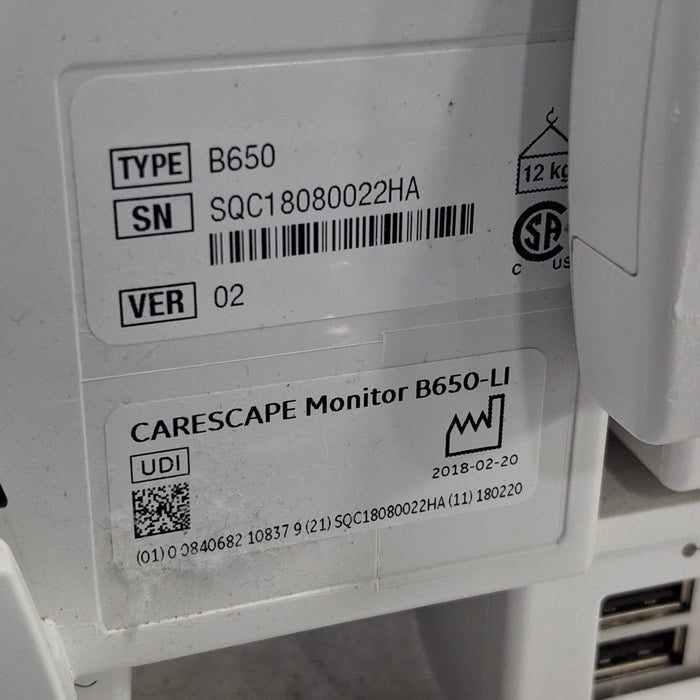 GE Healthcare GE Healthcare Carescape B650 Critical Care Patient Monitor Patient Monitors reLink Medical